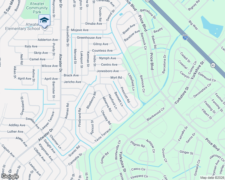 map of restaurants, bars, coffee shops, grocery stores, and more near 2105 Bennett Lane in North Port