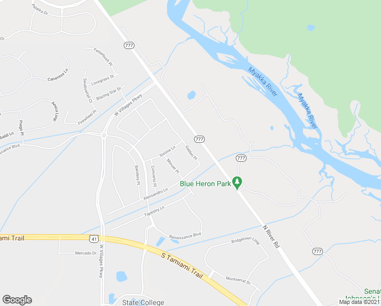 map of restaurants, bars, coffee shops, grocery stores, and more near Galileo Pl in North Port