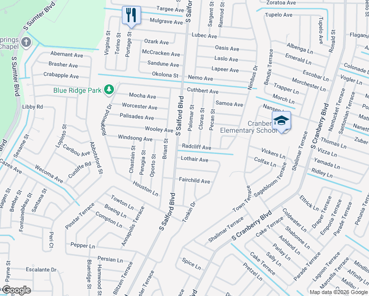 map of restaurants, bars, coffee shops, grocery stores, and more near 3080 South Salford Boulevard in North Port