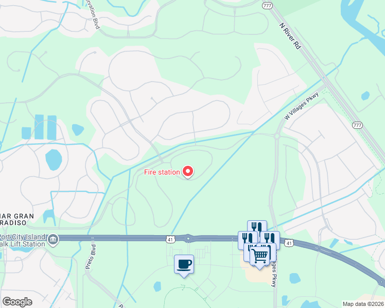 map of restaurants, bars, coffee shops, grocery stores, and more near 12405 Ghiberti Circle in Venice