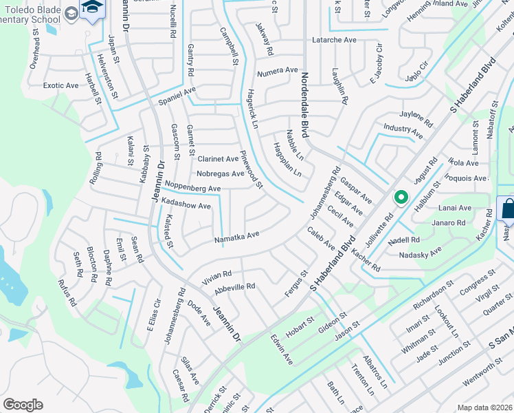 map of restaurants, bars, coffee shops, grocery stores, and more near 1928 Longstroth Avenue in North Port