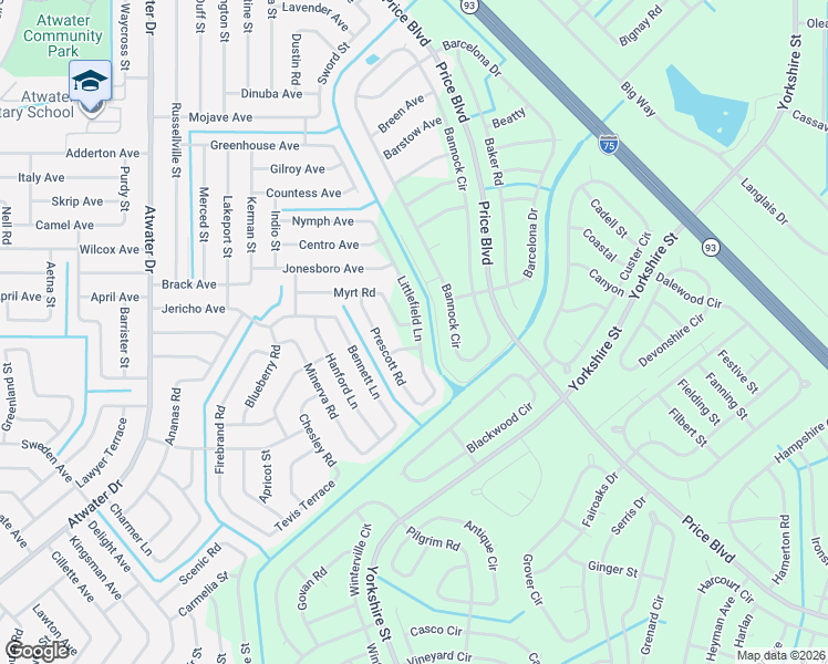 map of restaurants, bars, coffee shops, grocery stores, and more near 5837 Roy Terrace in North Port