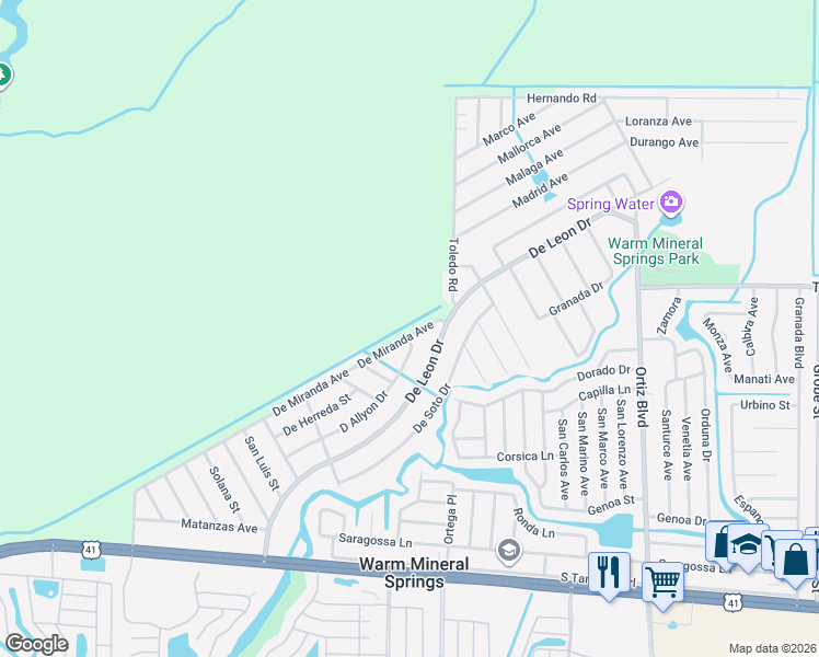 map of restaurants, bars, coffee shops, grocery stores, and more near 11970 D Allyon Drive in North Port