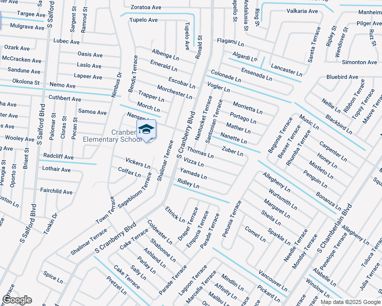 map of restaurants, bars, coffee shops, grocery stores, and more near 2820 South Cranberry Boulevard in North Port