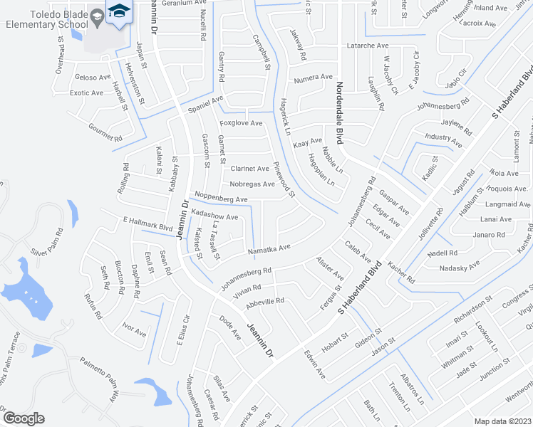 map of restaurants, bars, coffee shops, grocery stores, and more near 2690 Nagengast Street in North Port