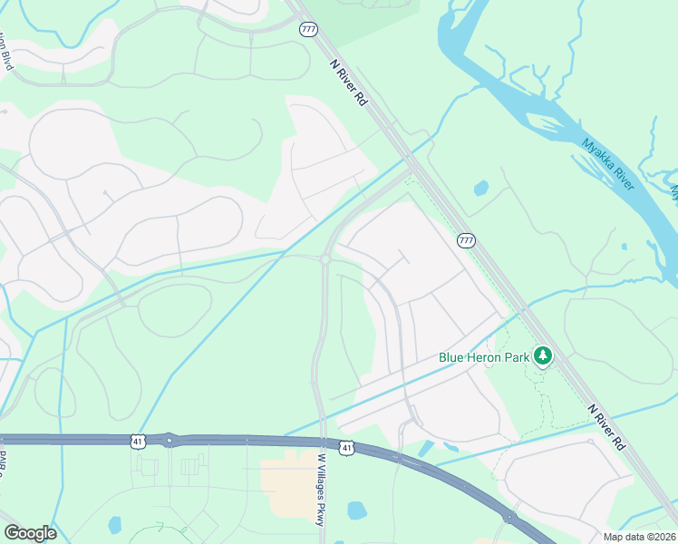 map of restaurants, bars, coffee shops, grocery stores, and more near West Villages Parkway in Venice