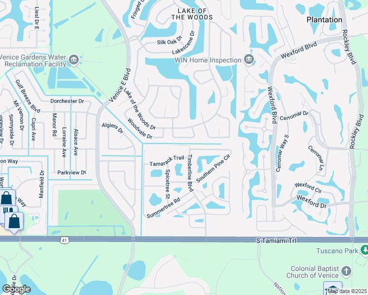 map of restaurants, bars, coffee shops, grocery stores, and more near 5068 Southern Pine Circle in Venice