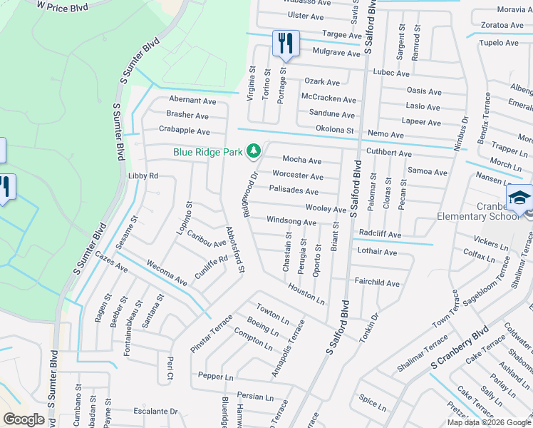 map of restaurants, bars, coffee shops, grocery stores, and more near 4474 Windsong Avenue in North Port