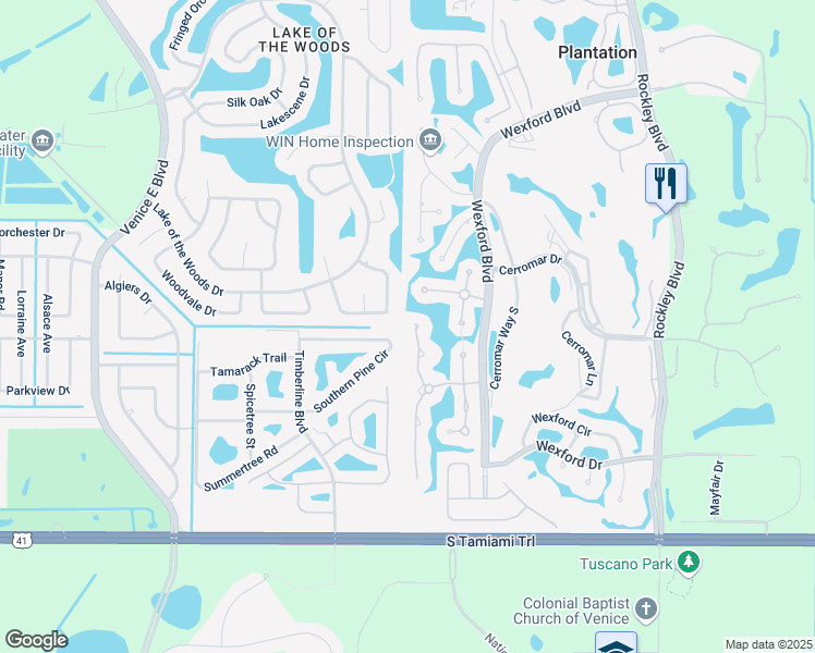 map of restaurants, bars, coffee shops, grocery stores, and more near 246 Southampton Lane in Venice
