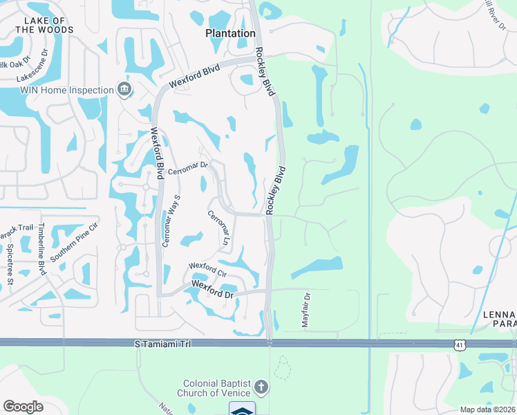 map of restaurants, bars, coffee shops, grocery stores, and more near 404 Cardiff Road in Venice