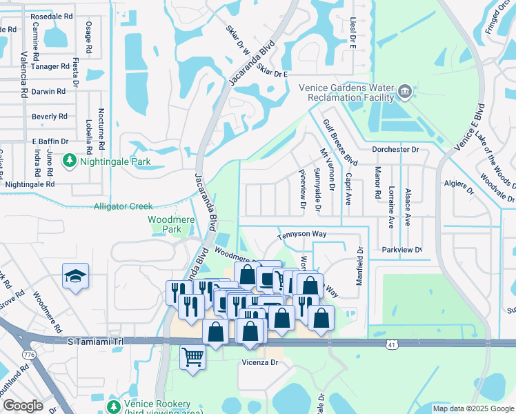 map of restaurants, bars, coffee shops, grocery stores, and more near 427 Belmont Avenue in Venice