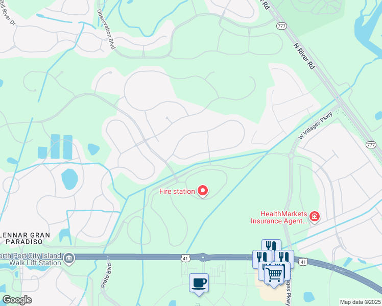 map of restaurants, bars, coffee shops, grocery stores, and more near 12556 Garibaldi Lane in Venice