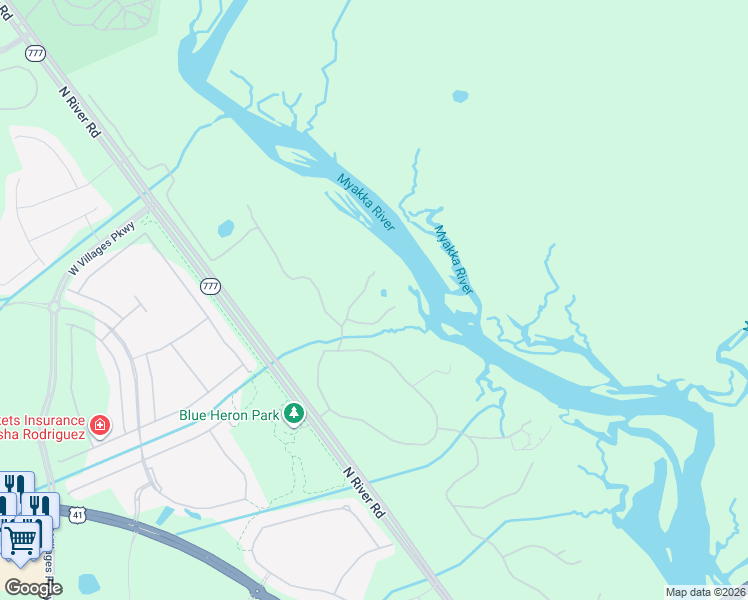 map of restaurants, bars, coffee shops, grocery stores, and more near 610 State Route 777 in Venice