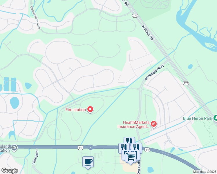 map of restaurants, bars, coffee shops, grocery stores, and more near 12151 Amica Loop in Venice