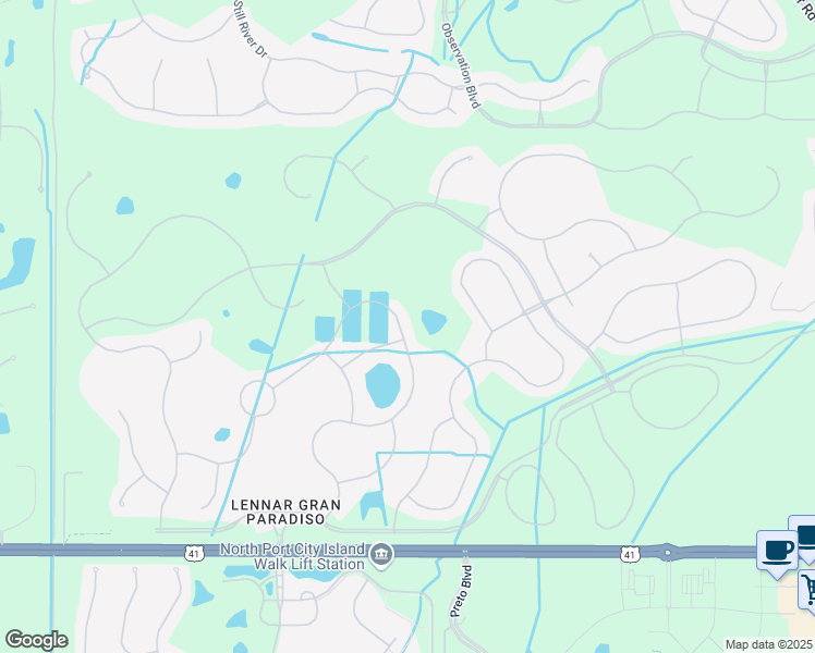 map of restaurants, bars, coffee shops, grocery stores, and more near 20560 Granlago Drive in Venice