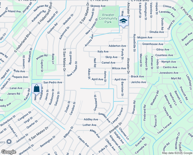 map of restaurants, bars, coffee shops, grocery stores, and more near 4606 April Avenue in North Port