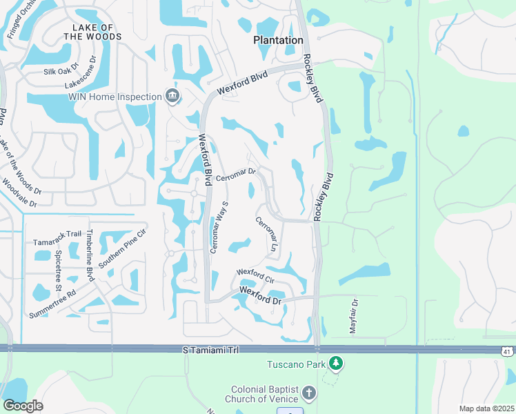 map of restaurants, bars, coffee shops, grocery stores, and more near 433 Cerromar Lane in Venice