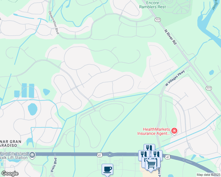 map of restaurants, bars, coffee shops, grocery stores, and more near 20575 Prego Place in Venice