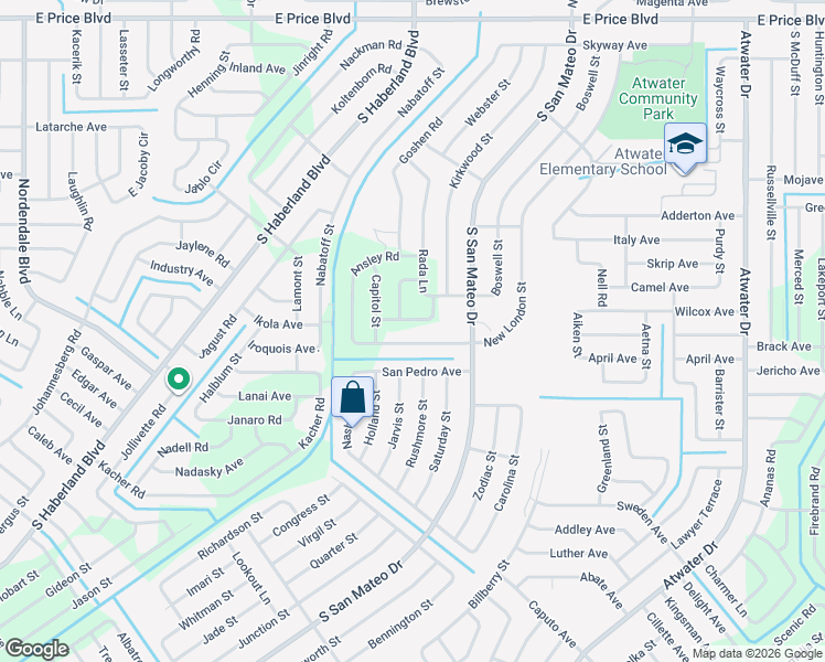 map of restaurants, bars, coffee shops, grocery stores, and more near 1898 Andy Road in North Port