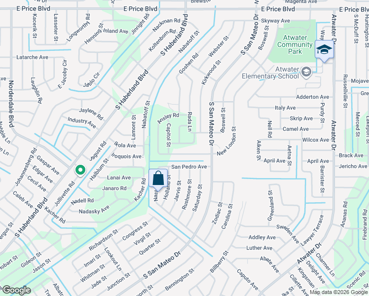 map of restaurants, bars, coffee shops, grocery stores, and more near 1898 Andy Road in North Port