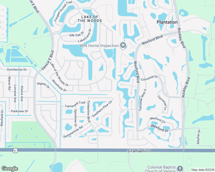 map of restaurants, bars, coffee shops, grocery stores, and more near 373 Roseling Circle in Venice