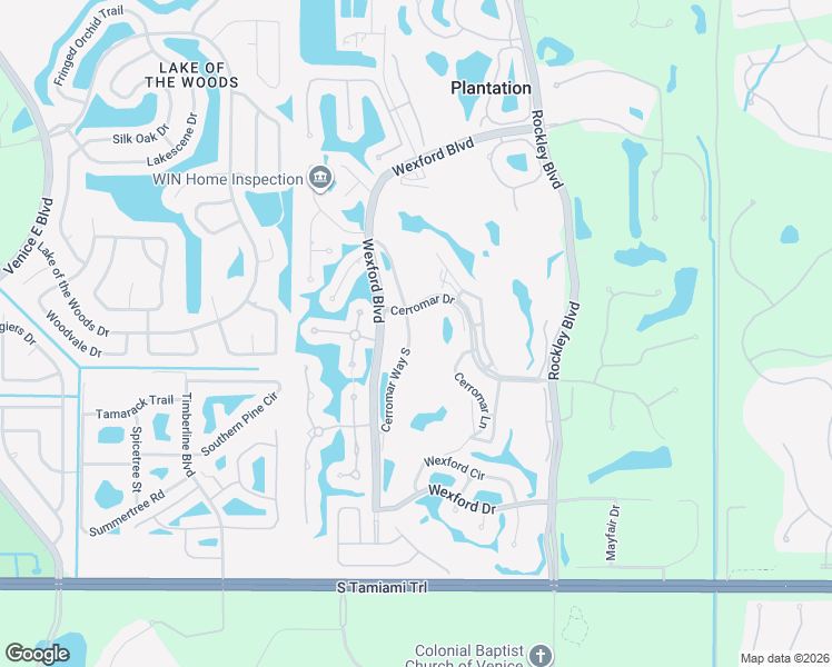 map of restaurants, bars, coffee shops, grocery stores, and more near 212 Cerromar Way South in Venice