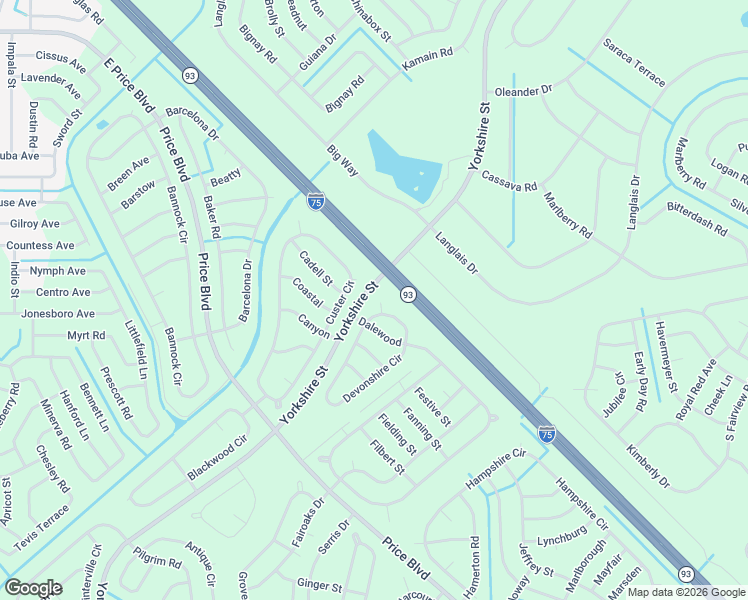 map of restaurants, bars, coffee shops, grocery stores, and more near Yorkshire Street in North Port