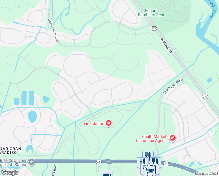 map of restaurants, bars, coffee shops, grocery stores, and more near 12515 Felice Drive in Venice