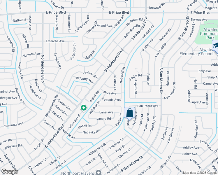 map of restaurants, bars, coffee shops, grocery stores, and more near 3453 Ikola Avenue in North Port