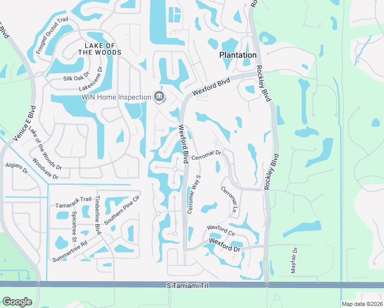 map of restaurants, bars, coffee shops, grocery stores, and more near 22324 Wexford Boulevard in Venice