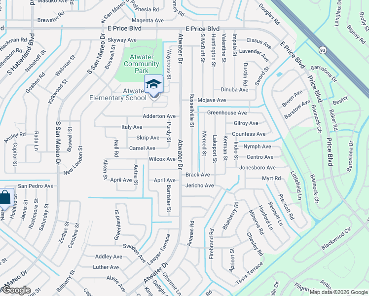map of restaurants, bars, coffee shops, grocery stores, and more near 1722 Atwater Drive in North Port