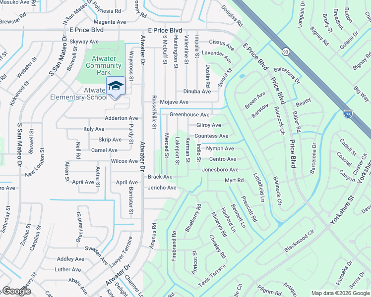 map of restaurants, bars, coffee shops, grocery stores, and more near 1675 Lakeport Street in North Port