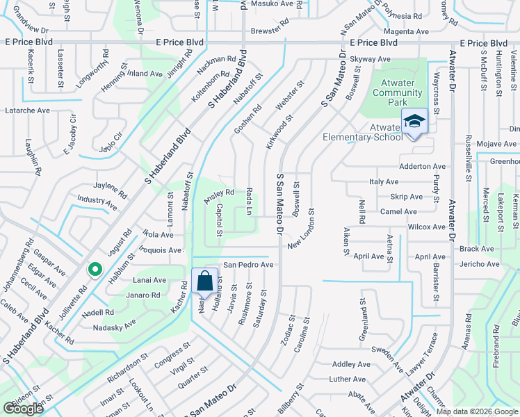map of restaurants, bars, coffee shops, grocery stores, and more near 1845 Kirkwood Street in North Port