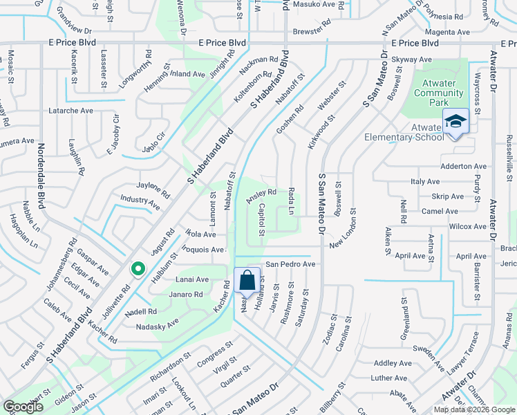 map of restaurants, bars, coffee shops, grocery stores, and more near 1837 Capitol Street in North Port