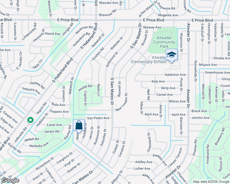 map of restaurants, bars, coffee shops, grocery stores, and more near 1854 South San Mateo Drive in North Port