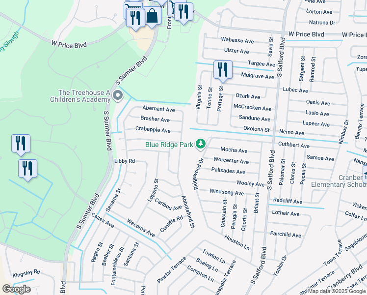 map of restaurants, bars, coffee shops, grocery stores, and more near 2624 Abbotsford Street in North Port