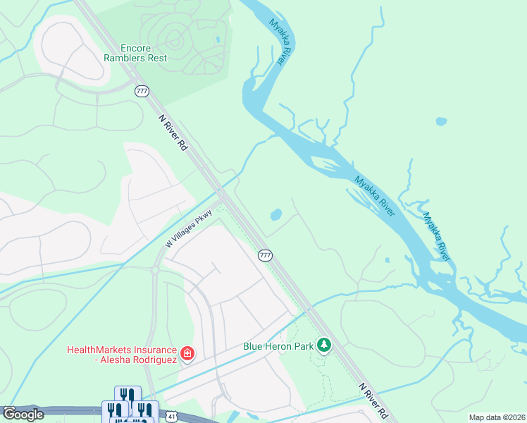 map of restaurants, bars, coffee shops, grocery stores, and more near 710 State Route 777 in Venice