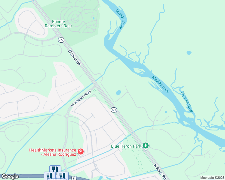 map of restaurants, bars, coffee shops, grocery stores, and more near 710 State Route 777 in Venice