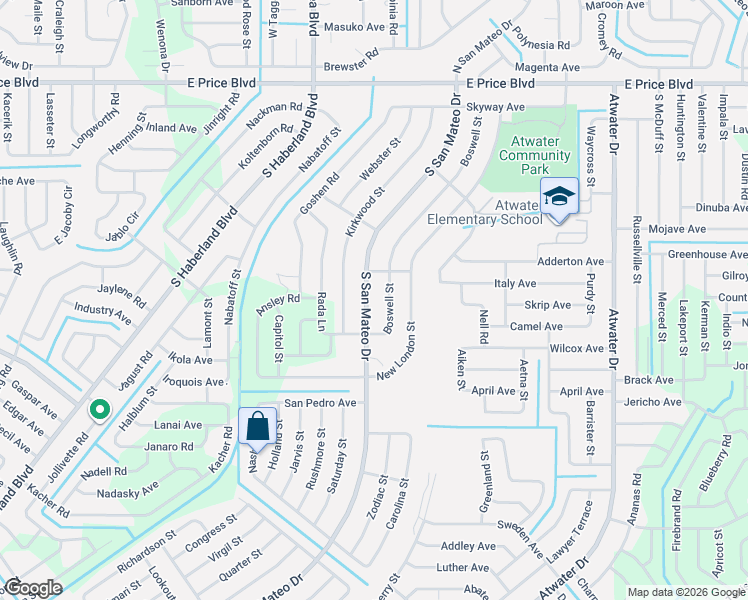map of restaurants, bars, coffee shops, grocery stores, and more near 1854 South San Mateo Drive in North Port