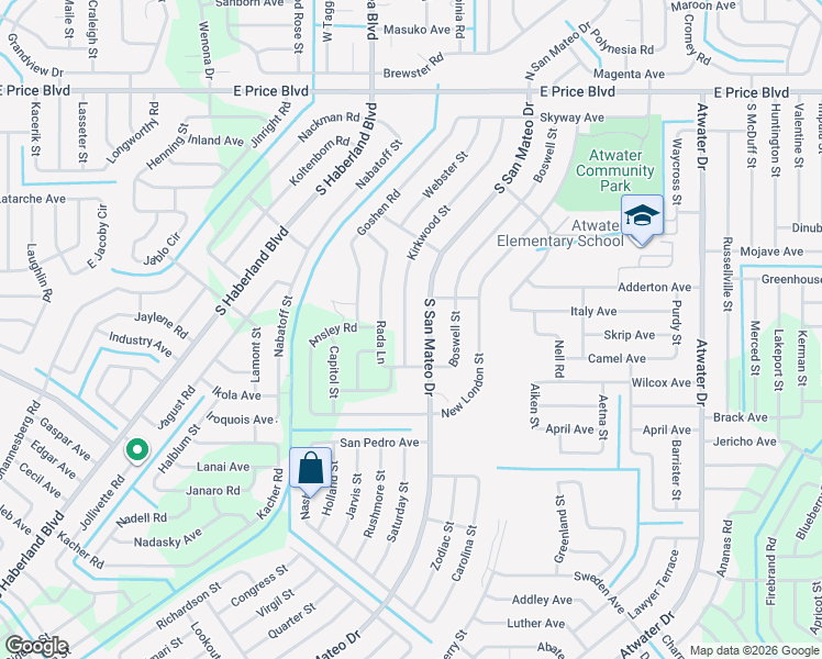 map of restaurants, bars, coffee shops, grocery stores, and more near 1845 Kirkwood Street in North Port