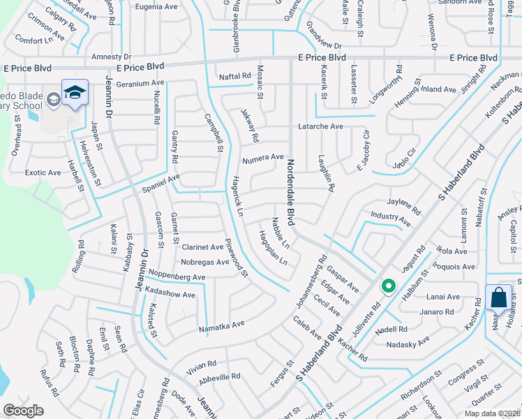 map of restaurants, bars, coffee shops, grocery stores, and more near 227 Nabble Lane in North Port
