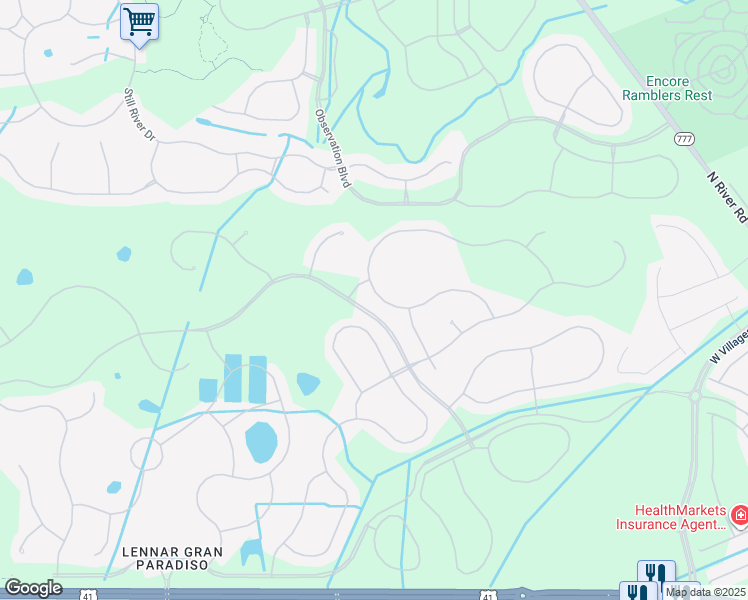 map of restaurants, bars, coffee shops, grocery stores, and more near 12910 Cinqueterre Drive in Venice