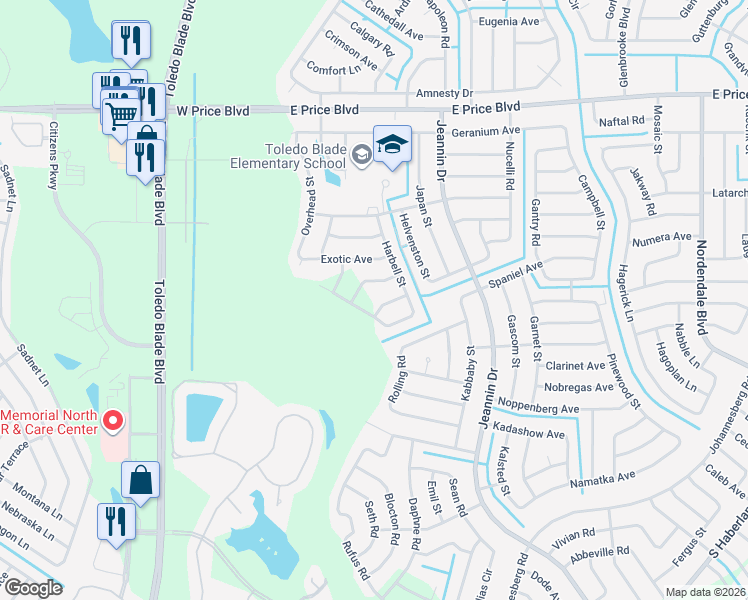 map of restaurants, bars, coffee shops, grocery stores, and more near 1711 Harbell Street in North Port