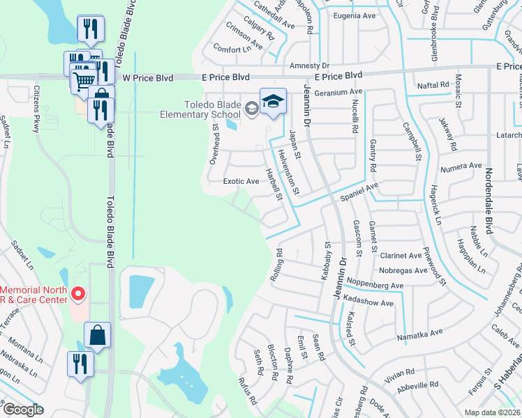map of restaurants, bars, coffee shops, grocery stores, and more near 1711 Harbell Street in North Port