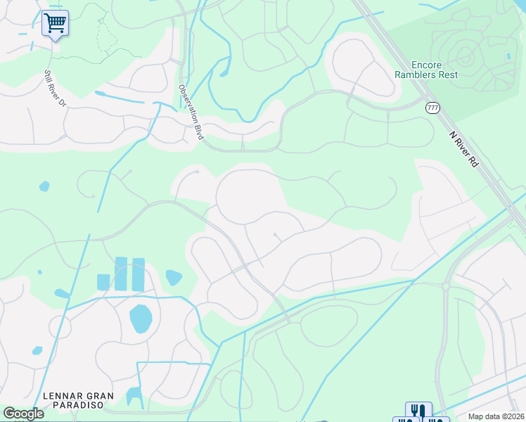 map of restaurants, bars, coffee shops, grocery stores, and more near 12744 Richezza Drive in Venice