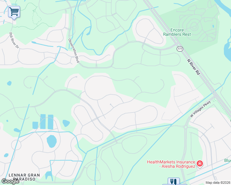 map of restaurants, bars, coffee shops, grocery stores, and more near 12688 Richezza Drive in Venice