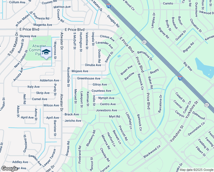 map of restaurants, bars, coffee shops, grocery stores, and more near 5657 Gilroy Avenue in North Port