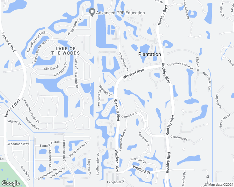 map of restaurants, bars, coffee shops, grocery stores, and more near 336 Cerromar Way in Venice