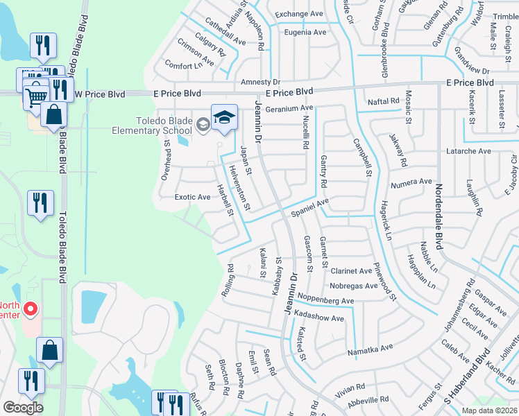 map of restaurants, bars, coffee shops, grocery stores, and more near in North Port