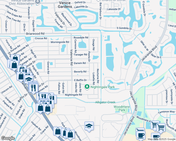 map of restaurants, bars, coffee shops, grocery stores, and more near 865 Beverly Road in Venice